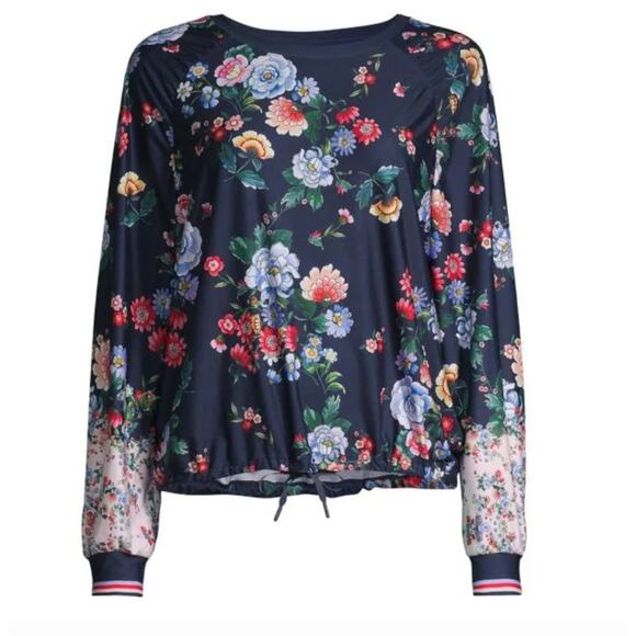 Johnny Was Bee Active Elsa Ruched Floral Long-Sleeve Top - Picture 1 of 9
